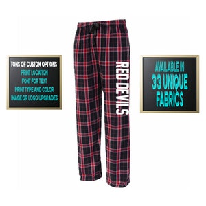 Custom Personalized Pennant Sportswear Flannel Style Unisex Pants Black and Red Color Scheme Customized Pants Adult and Youth