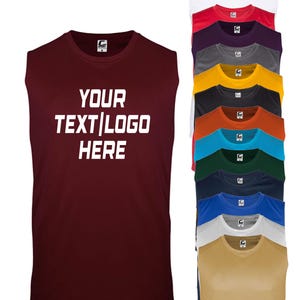 Moisture Wicking Custom C2 Sport Sleeveless T-Shirt 5130 Solid or Glitter Print Customized