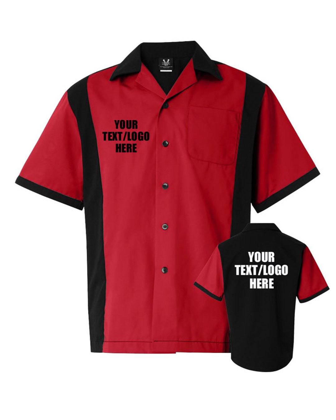 Custom Made Hilton HP2243 Red & Black Bowling Shirt With Glitter