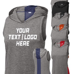 Sport-Tek Ladies PosiCharge Tri-Blend Wicking Draft Hoodie Tank LST410 Solid or Glitter Print