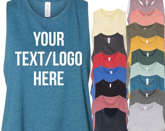 Personalized Racerback Crop Tank Top Custom Bella Canvas 6682 Women's Jersey Shirt