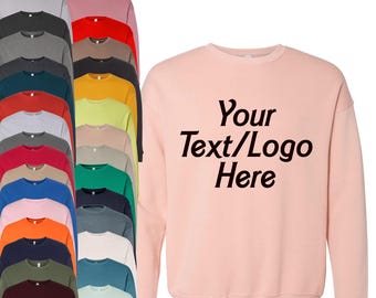 Custom Bella + Canvas Drop Shoulder Sweatshirt Solid or Glitter Print 3945