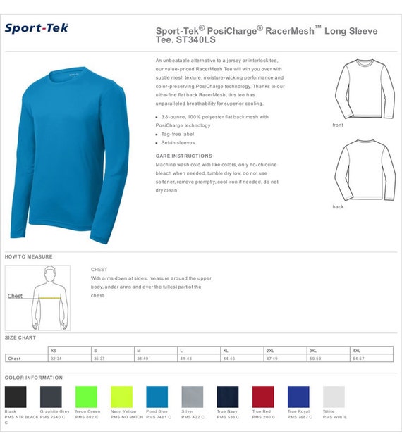 Sport Tek Shirts Size Chart