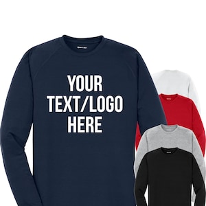 Custom Sport-Tek Long Sleeve Ultimate Performance Crew ST700LS Solid or Glitter Print