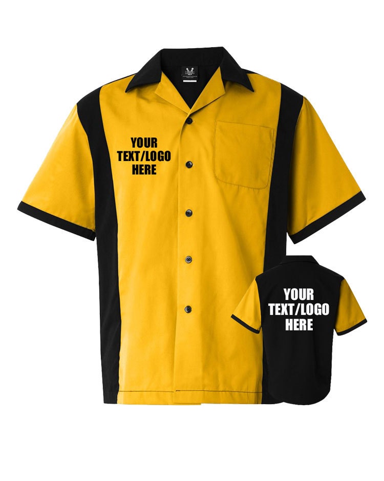 Custom Made Hilton HP2243 Gold Bowling Shirt With -