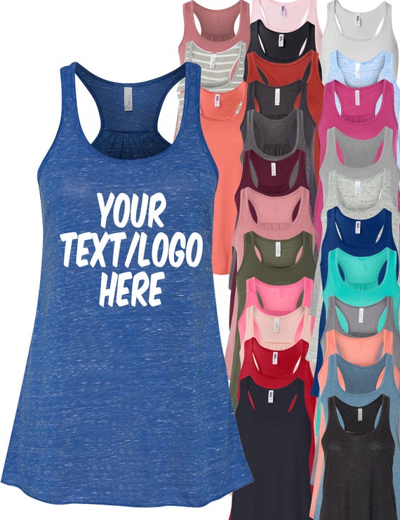 Custom Women's Flowy Tank Top Personalized Workout Gym Shirt Bella Canvas 8800