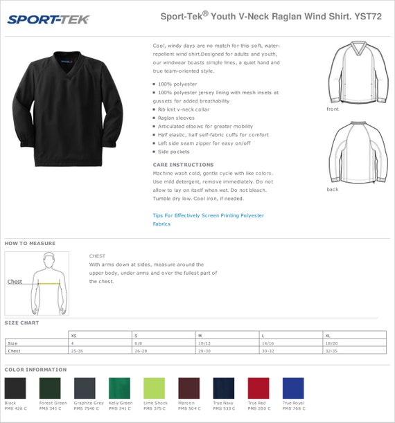 Sport Tek Shirt Size Chart