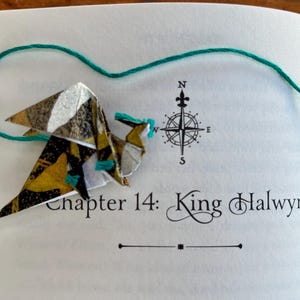 Washi Paper Origami DRAGON Bookmark | Perfect for Fantasy and Book Lovers | Japanese Origami Bookmark