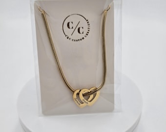 Personalized Gold Heart Bracelet • Custom Name Engraved Charm