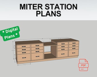 8' Miter Saw Station Build Plans - With Cut List - PDF Download