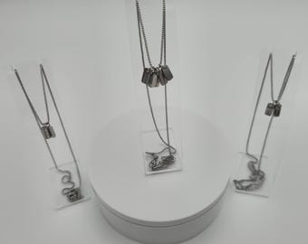 Personalized Stainless Steel Tag Necklace • Custom Name Charm, Minimalist Jewelry