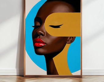 Black Woman Pop Art Portrait Print | Modern Fashion Decor (Digital Download)