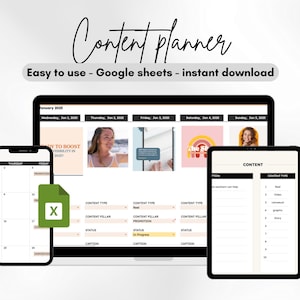 Social Media Posting Social media content calendar Google Sheets content planning  adhd Social Media Planner Marketing Instagram Tiktok