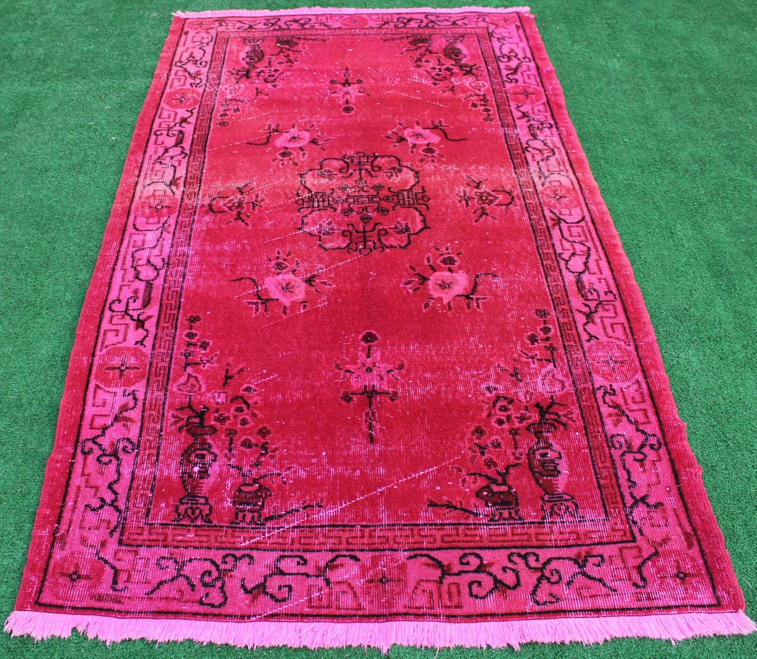Turk Color Turk Rug 46''x81'' Handknotted Fuschia Color Transition Modern Rug ...
