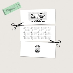 2027 Cat Calendar: Japanese Woodblock Art Printable (Digital Download)