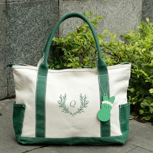 Custom Tote Bag With Name, Bridesmaid Gift Bag, Custom Text Tote, Embroidered Canvas Tote Bag, Beach Bag, Bridal Shower, Personalized Gift