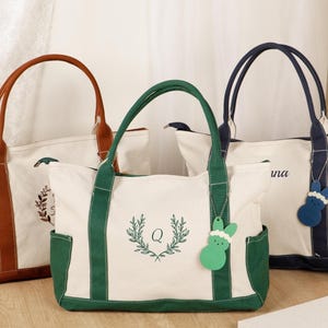 Custom Tote Bag, Bridesmaid Gift Bag, Name Tote Bag, Embroidered With Initials, Canvas Tote Bag, Bachelorette Gift, Personalized Gift