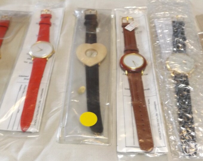 Five Paintable Watches All With Leather Watchbands Plus Two Extra