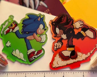 Estandartes de mola do Sonic e do Shadow