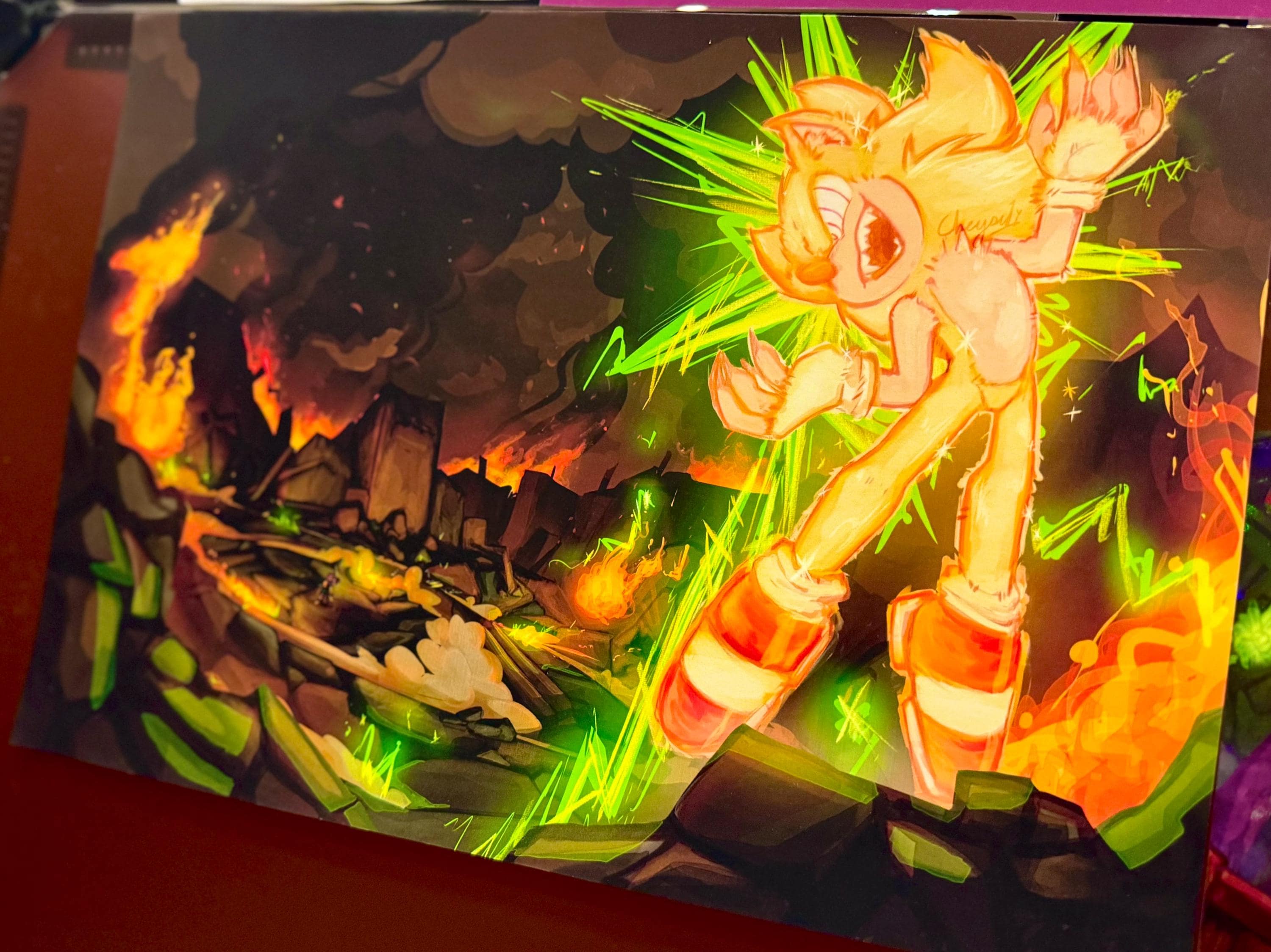 Fleetway Super Sonic Destruction Print - Etsy