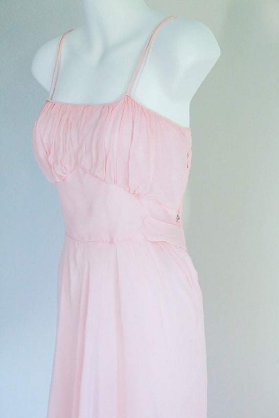 1930s Pink, Spaghetti Strap, Party Dress with Jac… - image 5