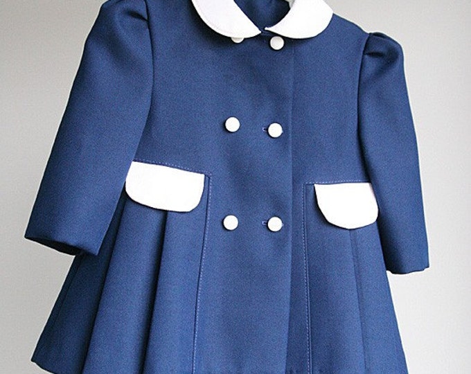 So Smart navy and White Toddler Dress Coat size 2T Etsy