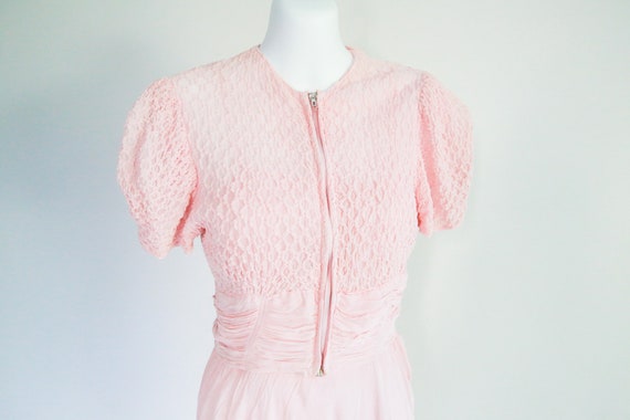 1930s Pink, Spaghetti Strap, Party Dress with Jac… - image 3