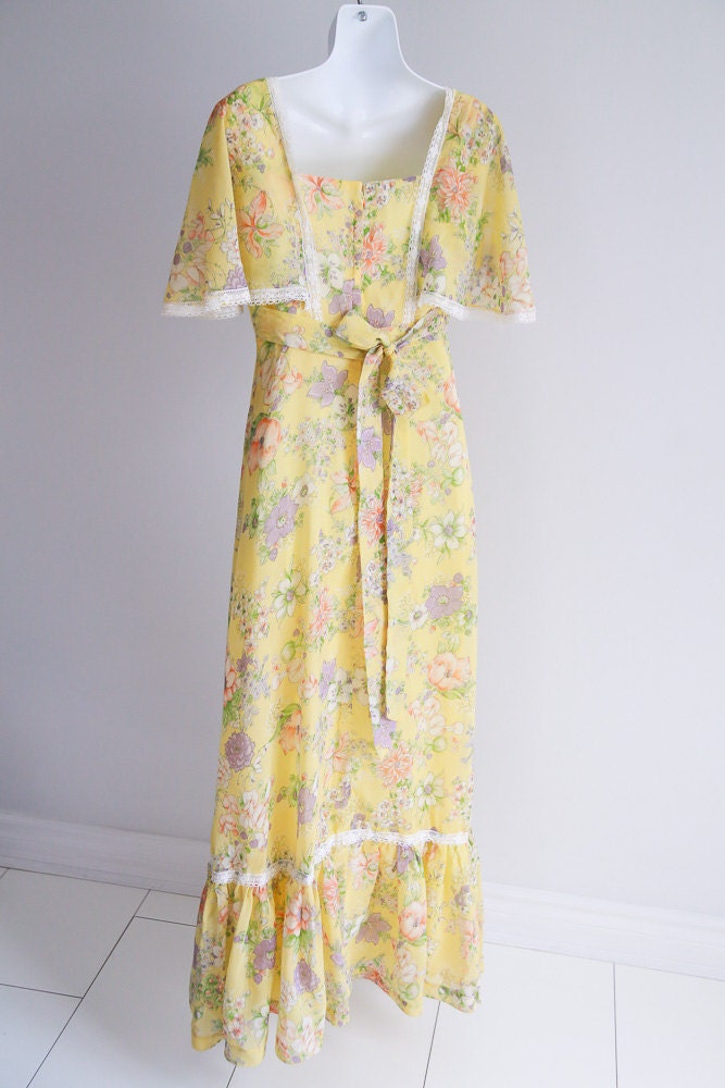 Garden Party Gauzy Maxi Dress Sz S - Etsy