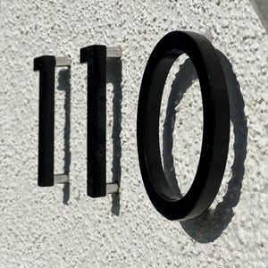 Modern Floating Aluminum House Numbers & Letters - 8 Sizes: Metal Address Characters, Precision Cut Aluminum, Weatherproof Powder Coat