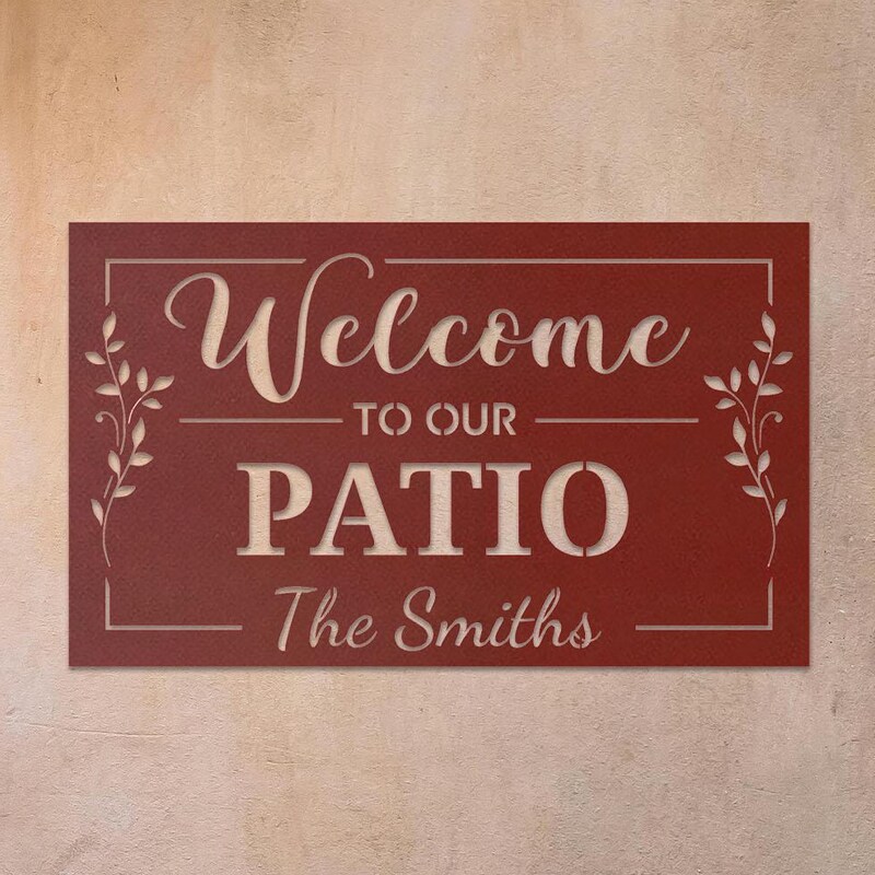 Welcome to Our Patio Sign - Etsy