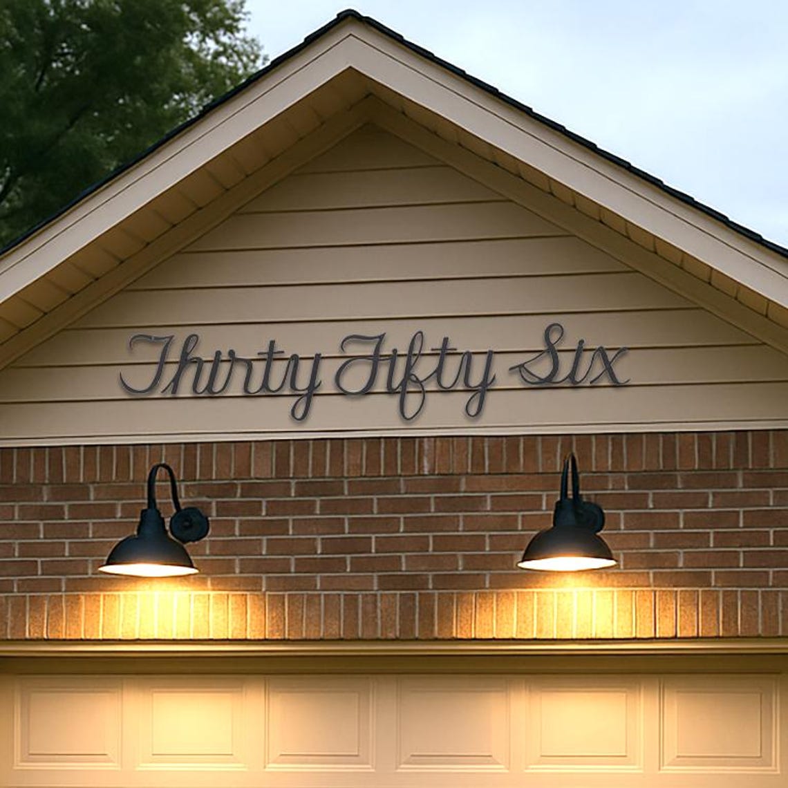 Steel Colonial Script House Numbers - 2 Sizes: Mid-century Modern ...