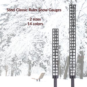 Steel Classic Snow Gauge, Durable Metal Winter Snow Ruler, Rust-Resistant Powder Coat, Snow Depth Reader, Snow Measuring, Outdoor Snowfall