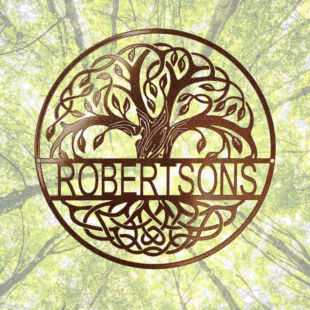 Custom Steel Circle Tree of Life Name Sign, Family Forest Wall Plaque ...
