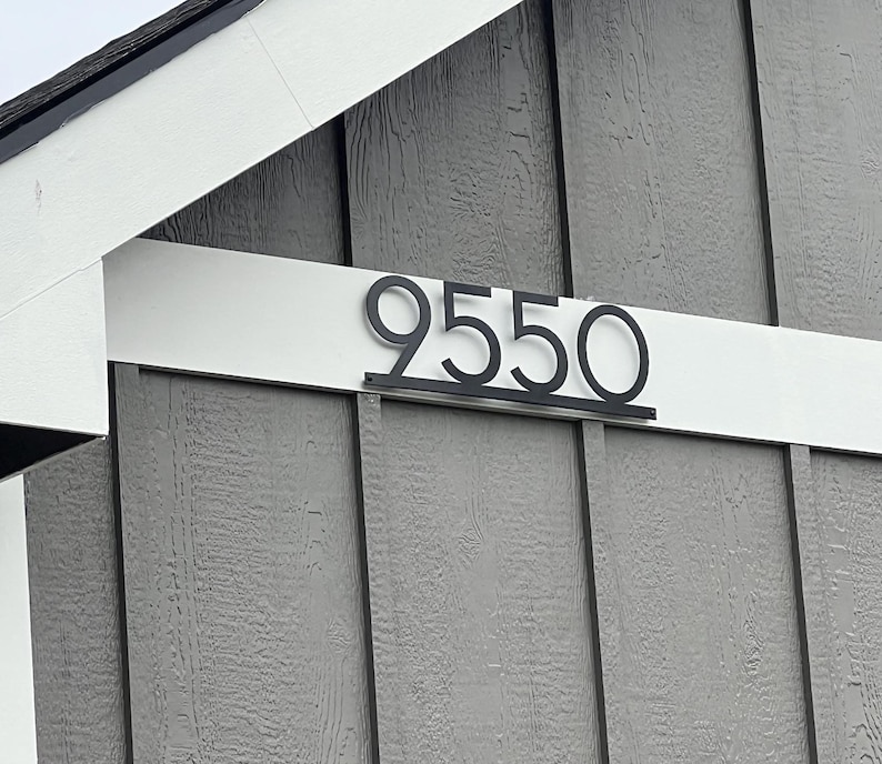 Custom Steel One-line Address Sign With Bar - 3 Fonts: Modern Metal ...