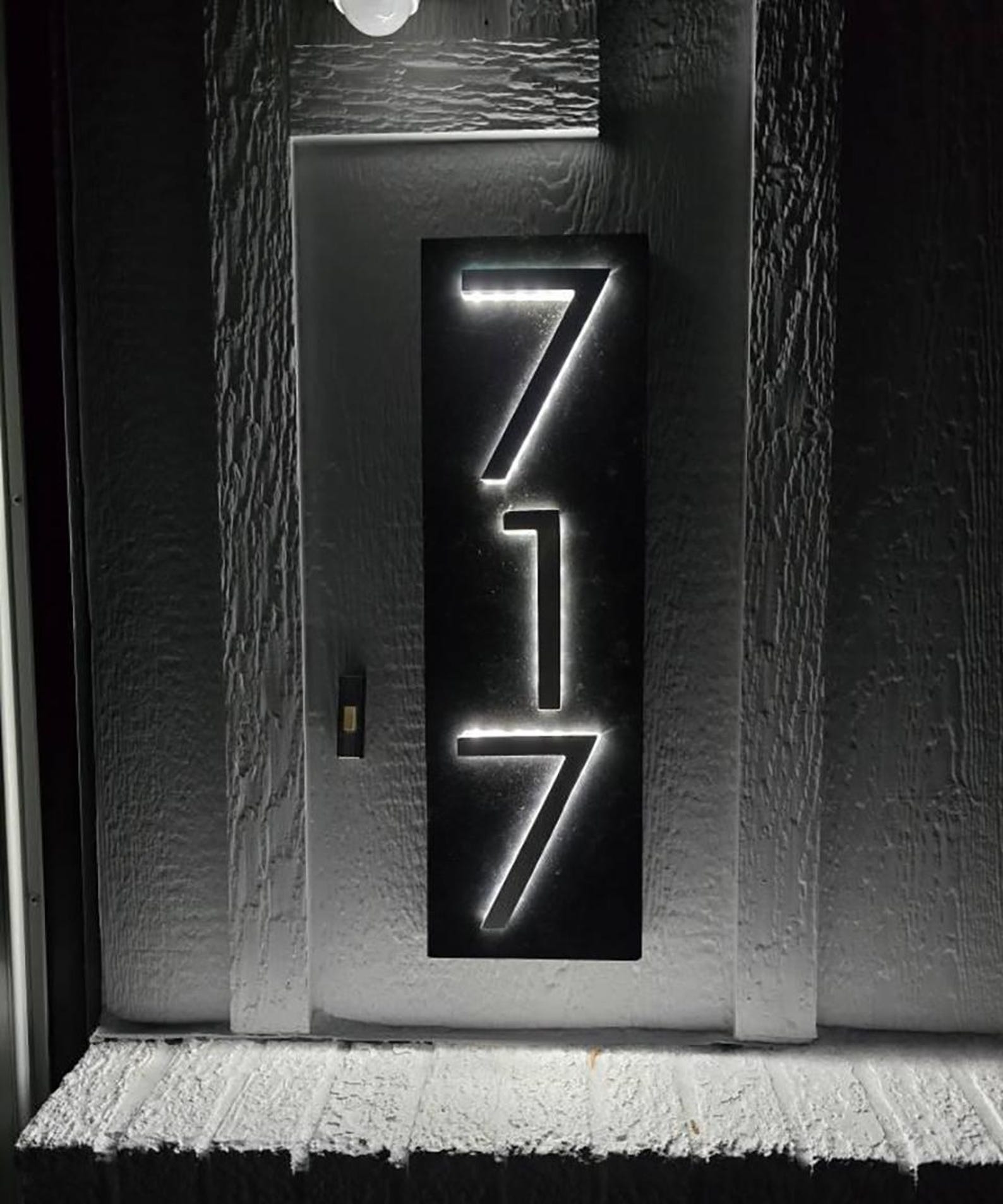 Personalized Vertical LED Column Address Sign