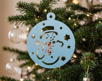 Steel 3.5" Holiday Assorted Ornaments - 4 Styles: Christmas Hanging Decorations, Metal Festive Decor Gift