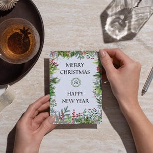 Trouwen kerstkaarten collectie. Sjabloon voor vrolijke kerstkaarten op canvas