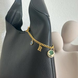 Personalisierte Geldbörse Anhänger Kette • Personalisierter Taschen Anhänger für Frauen • Gold Taschen Kette Accessoire • Geschenk für Mama • Handtaschen Schlüsselanhänger • Weihnachtsgeschenk