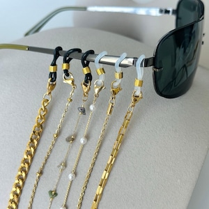 Gold Sunglasses Chain, Birthday Gift for Her, Mask Holder Chain, Tarnish Free Jewelry, Eyeglasses Chain for Women, Anniversary Gift