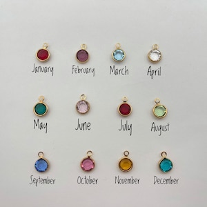 Add on Gold Birthstone, Personalized Charm, Swarowski Birthstone, Birth Sign Zodiac, Gold Plated Pendant