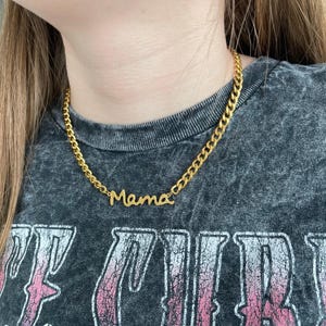 Colar com letra Pave Mama, colar com letra Gold Mama, presente de aniversário Dainty Mama, joias personalizadas, colar para nova mamãe, presente para o dia das mães