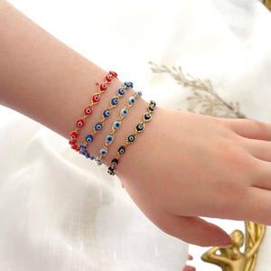 Evil Eye Kettenarmband • Beste Freundin Geschenk • Türkisch Evil Eye • Gold Evil Eye Charm Armband • Schutz Armband • Geburtstagsgeschenk für Sie