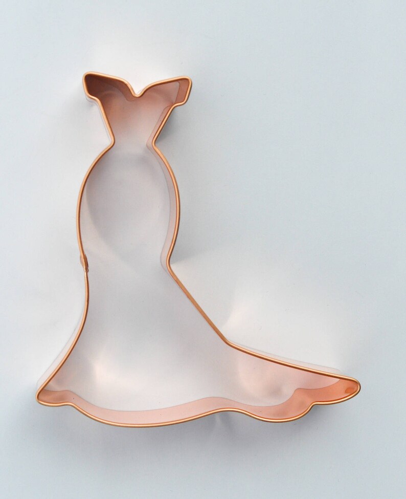 Olivia wedding Gown cookie cutter by ecrandal copper cutters Etsy