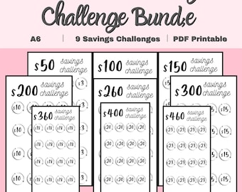 A6 Low Income Savings Challenge Bundle, Money Savings Challenge Printable, Low income savings, Budget binder, Cash stuffing, Sinking fund