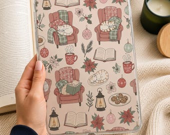 Cozy Christmas Kitty Kindle Insert | Insert for Clear Case, Bookish Accessory