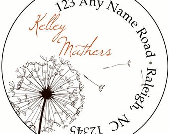 Breezy Dandelion Return Address Labels Stickers