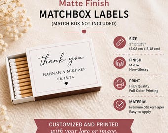 Custom Match Box Labels - Matchbox Stickers - Printed for You