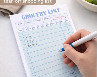 Grocery List Notepad | Meal Planner Shopping Pad (5.5x8.5)