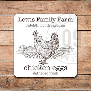 100 Labels PERSONALIZED | Vintage Farm Fresh Egg Carton Labels