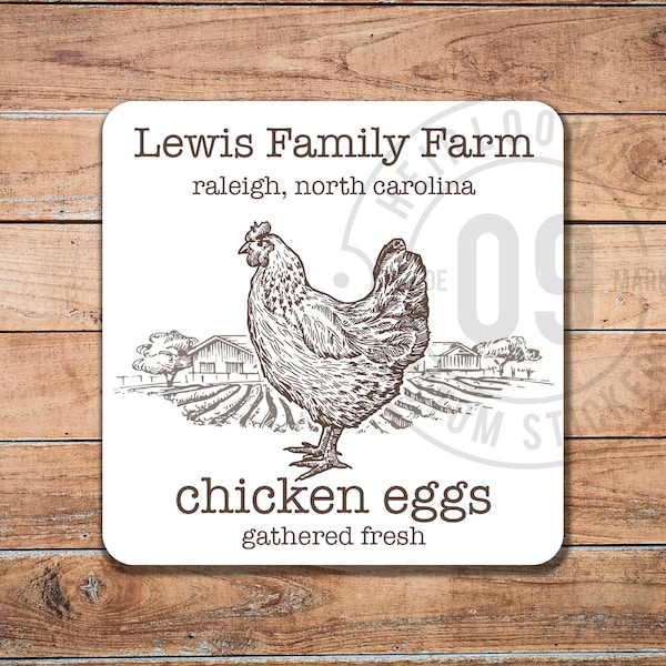 100 Labels PERSONALIZED | Vintage Farm Fresh Egg Carton Labels
